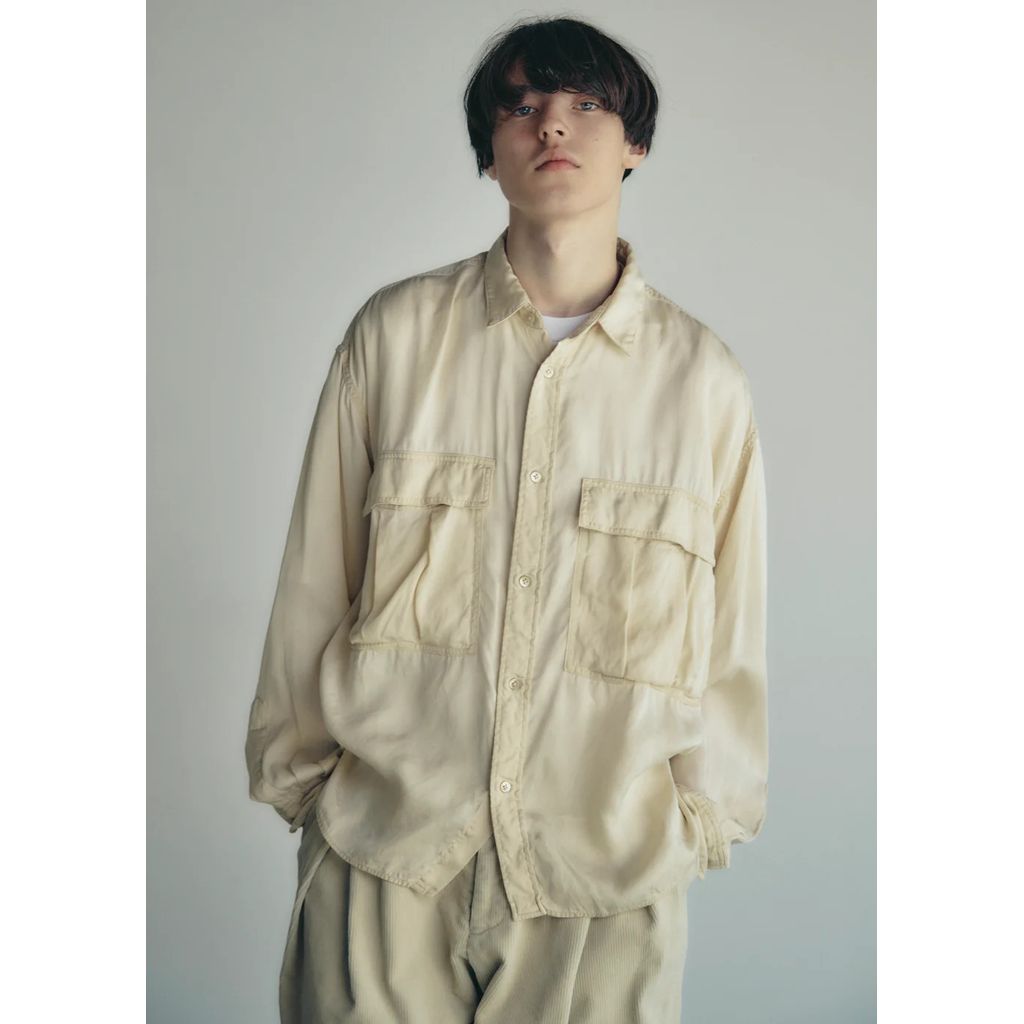 is-ness Cupro Military Shirt