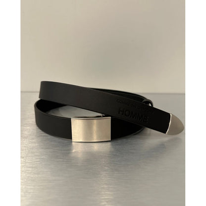 COMME des GARCONS HOMME STEER OIL SMOOTH LEATHER BELT〈30mm〉（BLACK）