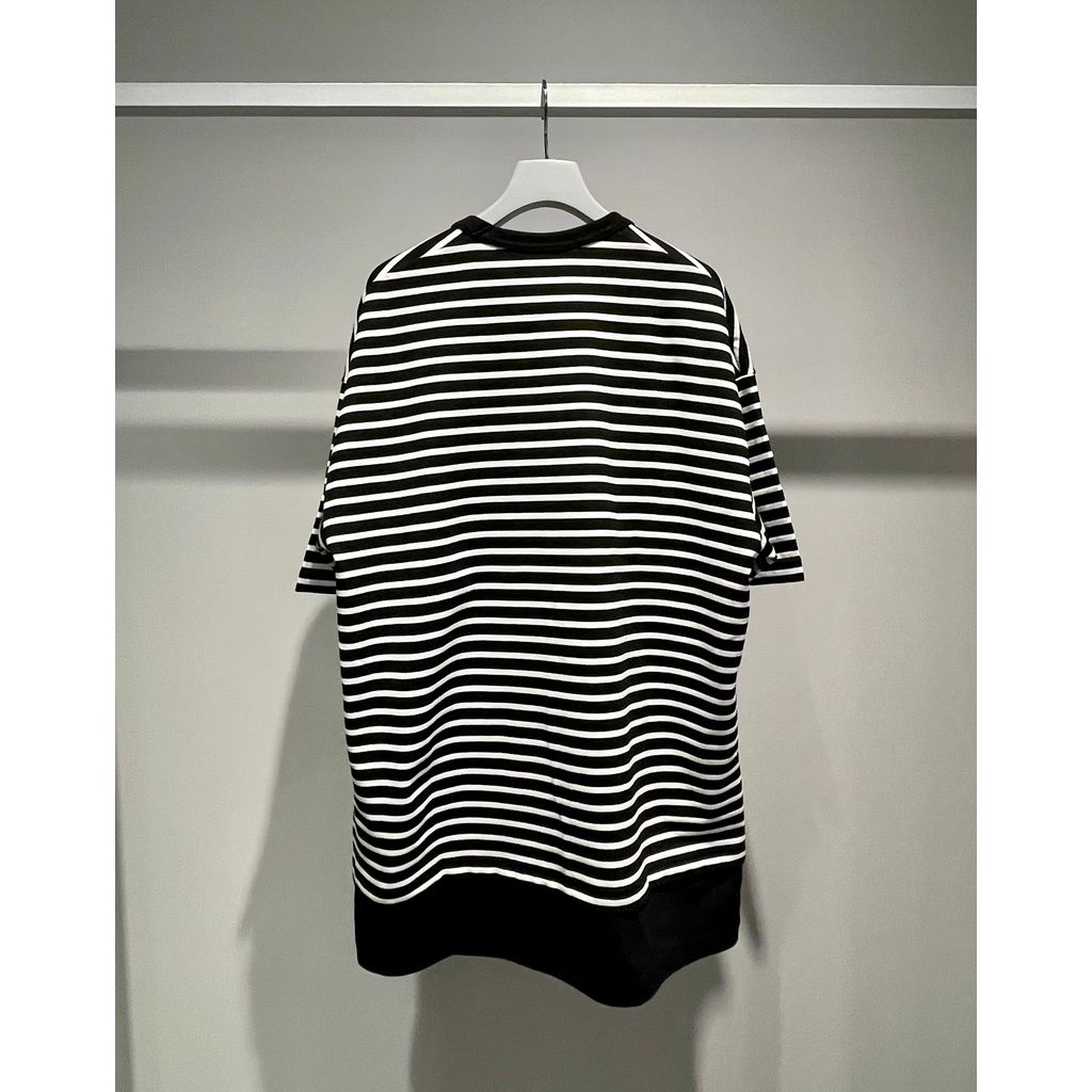 COMME des GARCONS HOMME コットン天竺 ボーダー切替え TEE（BLACK）
