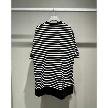 COMME des GARCONS HOMME コットン天竺 ボーダー切替え TEE（BLACK）