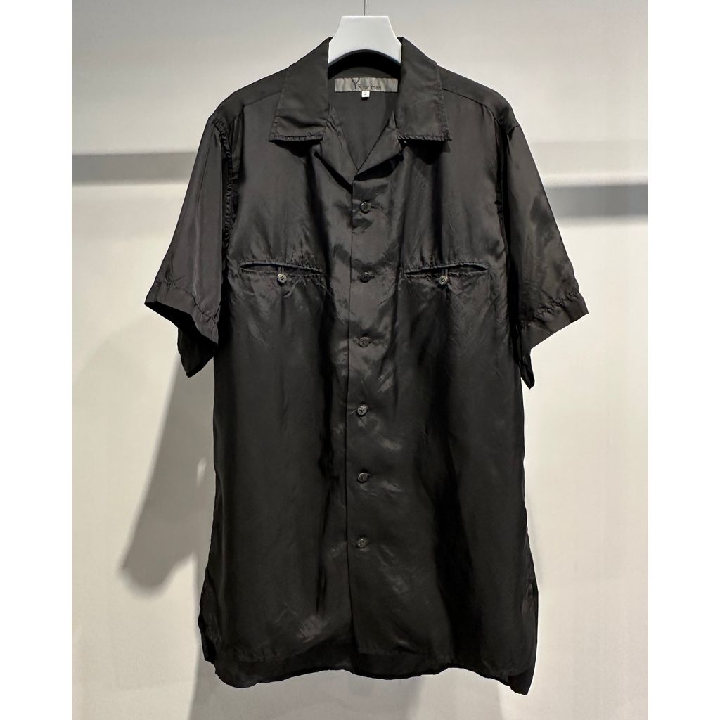 Y's for men CHAIN STITCH OPEN-COLLAR SHORT SLEEVE SHIRT