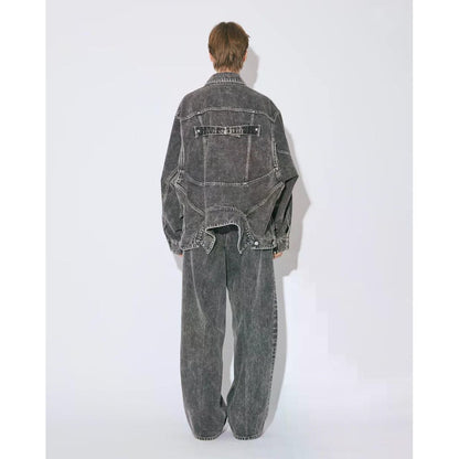 beautiful people double-end selvedge denim blouson blk bleach