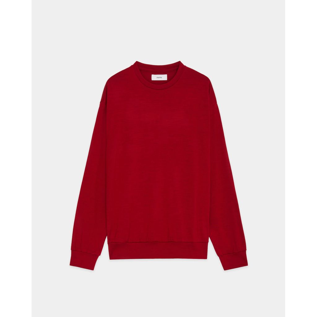 marka  Super 100s Washable Wool Jersey / Crew Neck L/S Tee