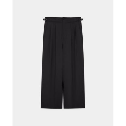 marka Recycled Polyester Non-Mulesed Wool Gabardine Two Tuck Military Trousers