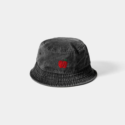 APPLEBUM “APPLE LOGO" DENIM BUCKET HAT [BLACK]