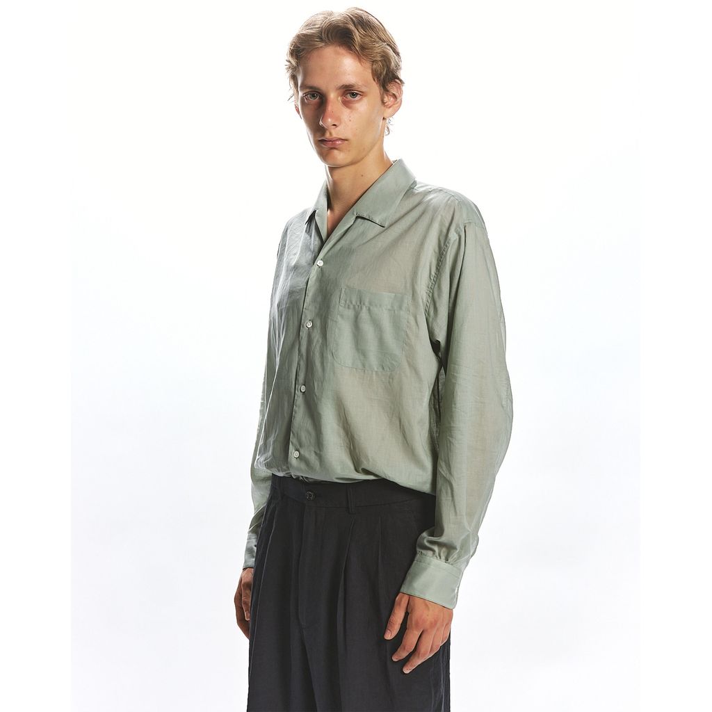 MARKAWARE  ORGANIC COTTON LOAN ITALIAN OPEN COLLAR SHIRT