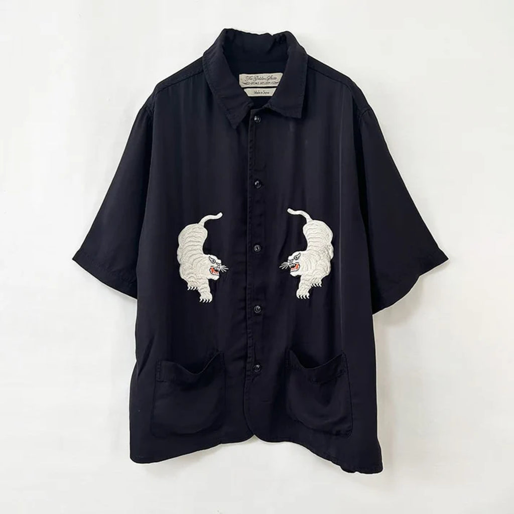 REMI RELIEF  レーヨンツイル スカ柄 S/S SHIRT(刺繍)
