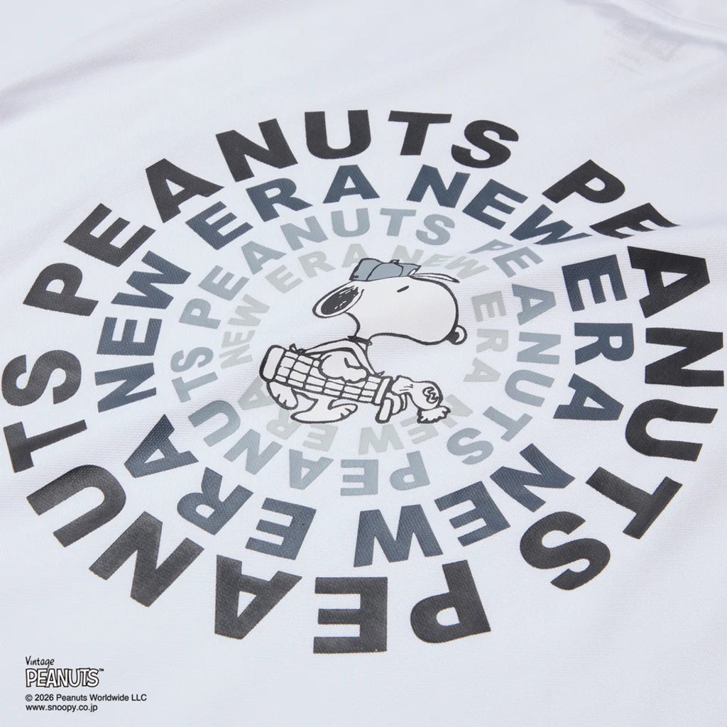 NEW ERA 半袖 ミッドネック Tシャツ Vintage PEANUTS ピーナッツ GOLF Circle ロゴ ホワイト