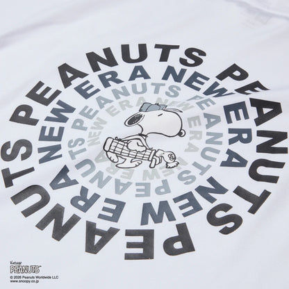 NEW ERA 半袖 ミッドネック Tシャツ Vintage PEANUTS ピーナッツ GOLF Circle ロゴ ホワイト