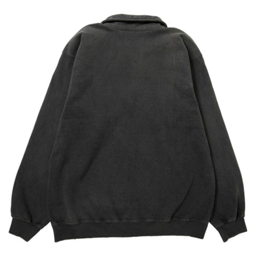 NEXUSVII. DAMAGED LETTERED HALF ZIP SWEAT