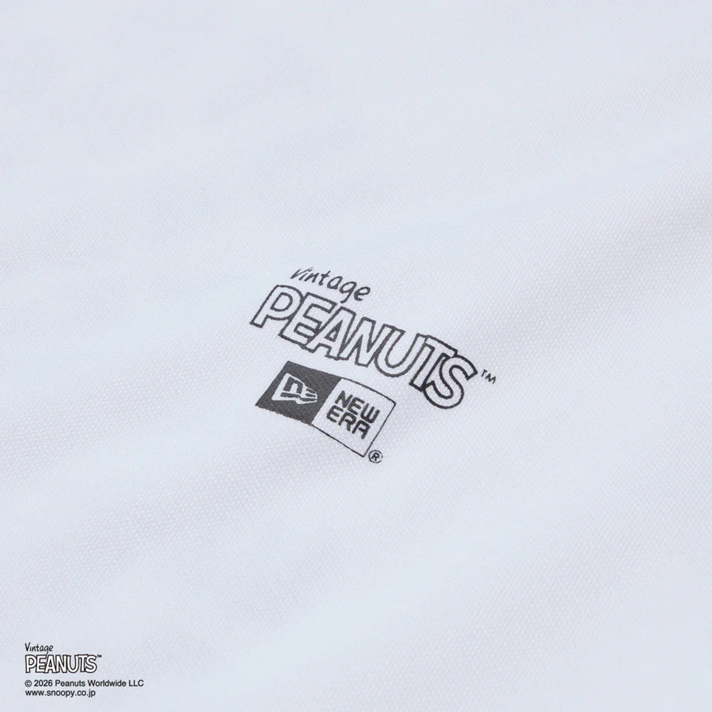NEW ERA 半袖 ミッドネック Tシャツ Vintage PEANUTS ピーナッツ GOLF Circle ロゴ ホワイト