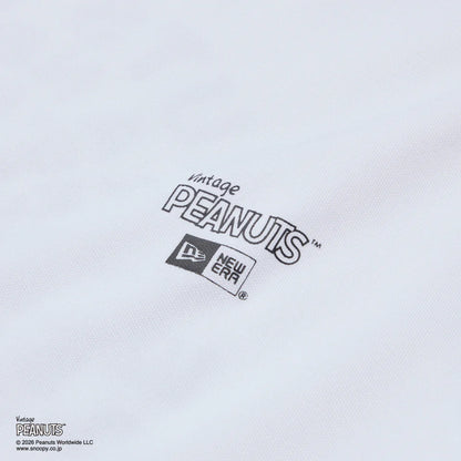 NEW ERA 半袖 ミッドネック Tシャツ Vintage PEANUTS ピーナッツ GOLF Circle ロゴ ホワイト