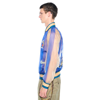 TOLQ  Skeleton Printed Souvenir Jacket