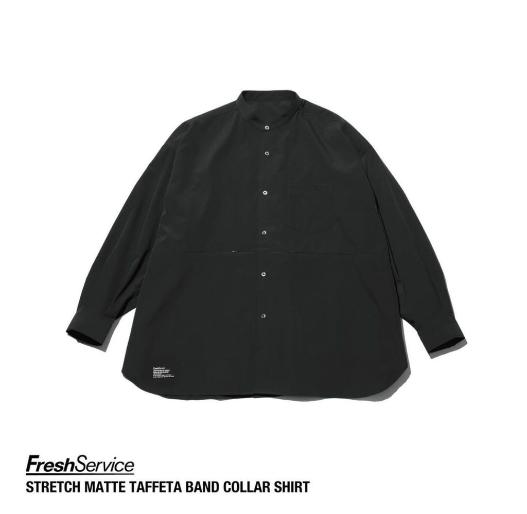 FreshService "STRETCH MATTE TAFFETA BAND COLLAR SHIRT"