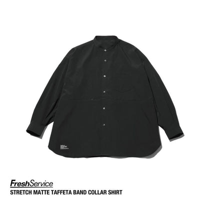 FreshService "STRETCH MATTE TAFFETA BAND COLLAR SHIRT"