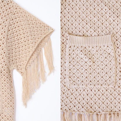 AMBERGLEAM Fringe Cotton Knit Shirt