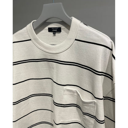 COMME des GARCONS HOMME COTTON BORDER POCKET TEE（WHITE）