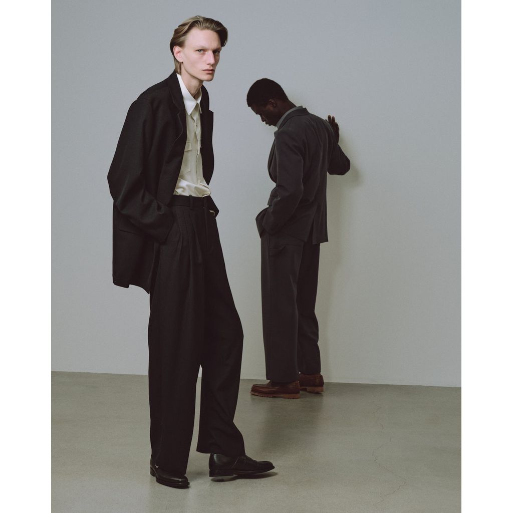 MARKAWARE Organic Wool Survival Cloth® Triple Pleated Wide Trousers