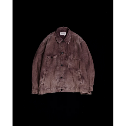 ANACHRONORM  FADED SULFUR DYED LINEN UTILITY JACKET
