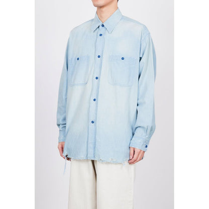 MARKA ORGANIC COTTON CHAMBRAY DAMAGE SHIRT