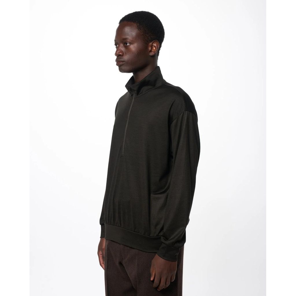 marka  Super 100s Washable Wool Jersey / Half-Zip Stand