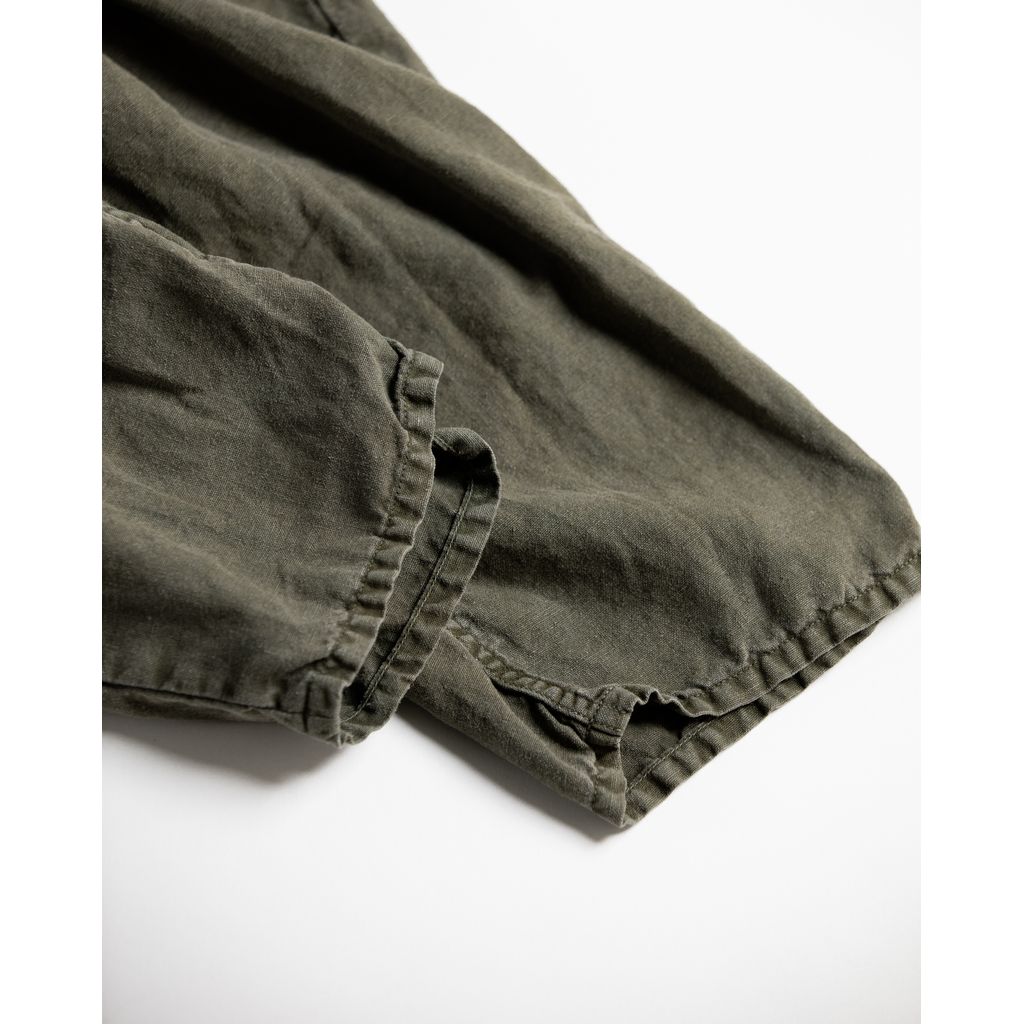 ANACHRONORM PIGMENT DYED LINEN TAPERED EASY PANTS