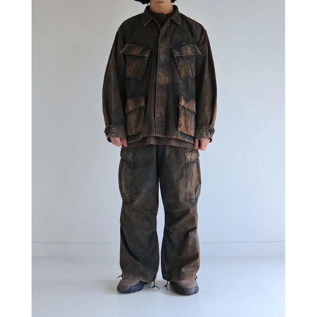 ANACHRONORM  AN374-B SULFUR DYED RIPSTOP REALTREE FATIGUE JACKET SULFUR BLACK