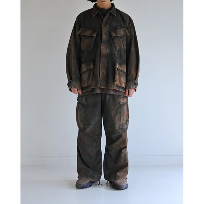 ANACHRONORM  AN374-B SULFUR DYED RIPSTOP REALTREE FATIGUE JACKET SULFUR BLACK