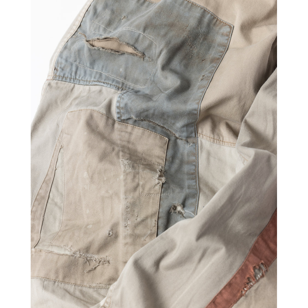 ANACHRONORM REMAKED MIX PANEL WIDE EASY PANTS BEIGE
