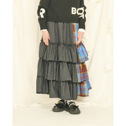 THOMAS MAGPIE Herringbone ×Check Skirt 2254607