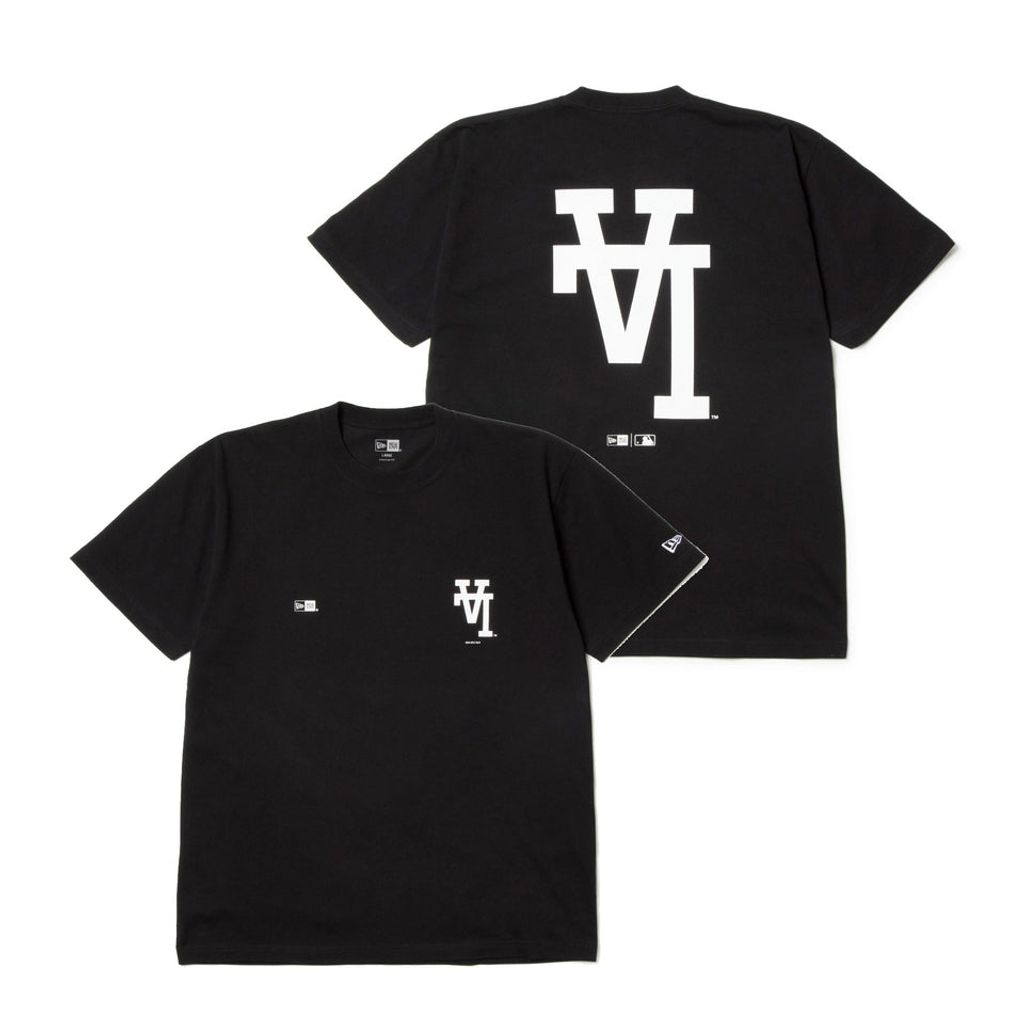 NEW ERA  半袖 コットン Tシャツ MLB Upside Down ロサンゼルス・ドジャース ブラック レギュラーフィット