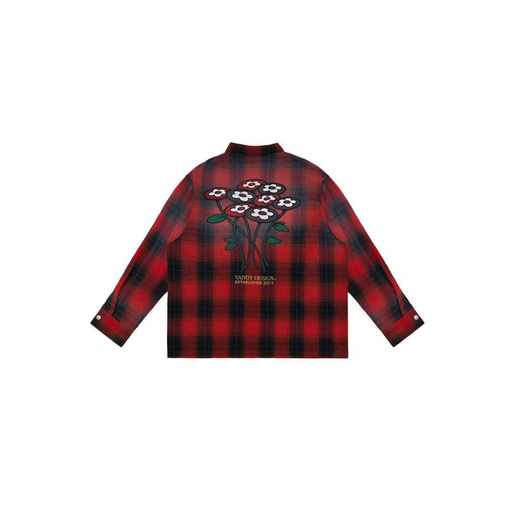 VANDY THE PINK BRUSHED FLANNEL SHIRT（RED）