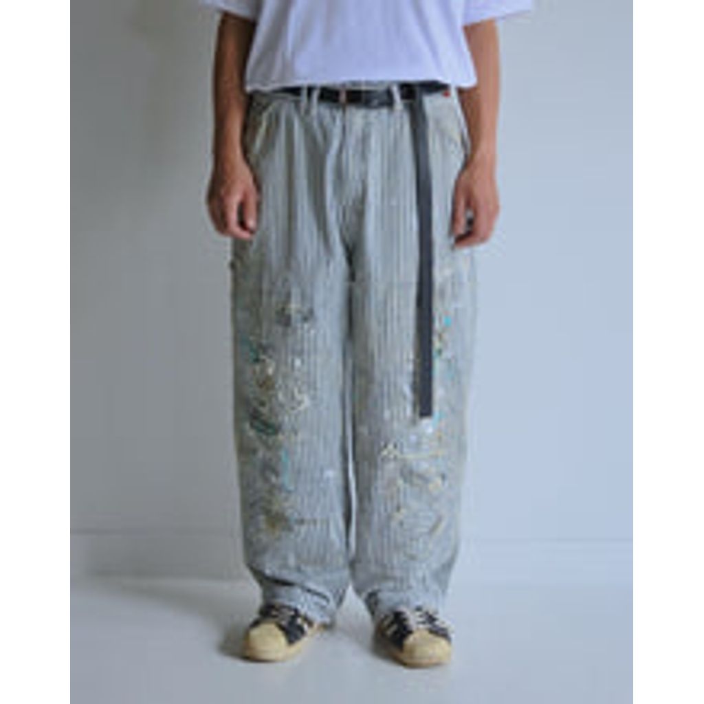 ANACHRONORM HICKORY REMAKED DOUBLEKNEE PAINTER PANTS HICKORY (REMAKE)