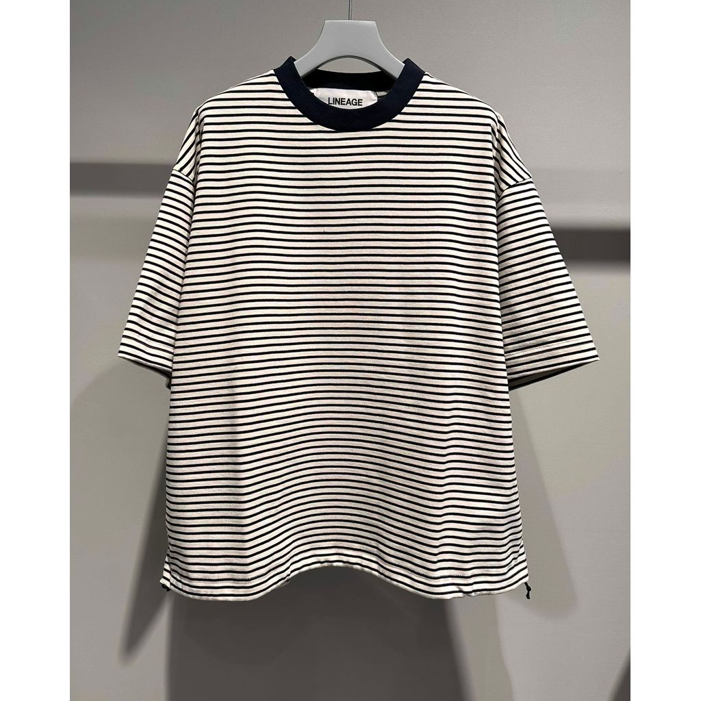 【MADE IN JAPAN】LINEAGE BALLON NATURAL BORDER TEE（NATURAL）