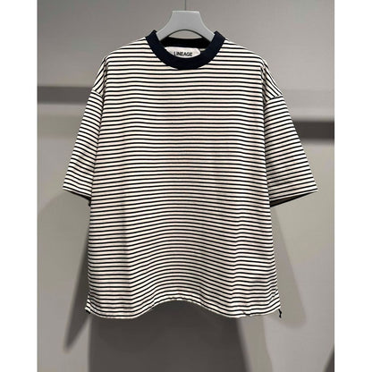 【MADE IN JAPAN】LINEAGE BALLON NATURAL BORDER TEE（NATURAL）