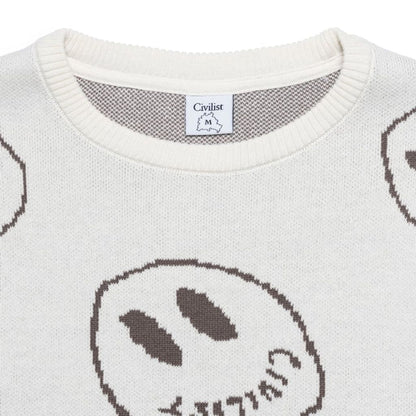 Civilist Smiler Knit Crew - Ecru