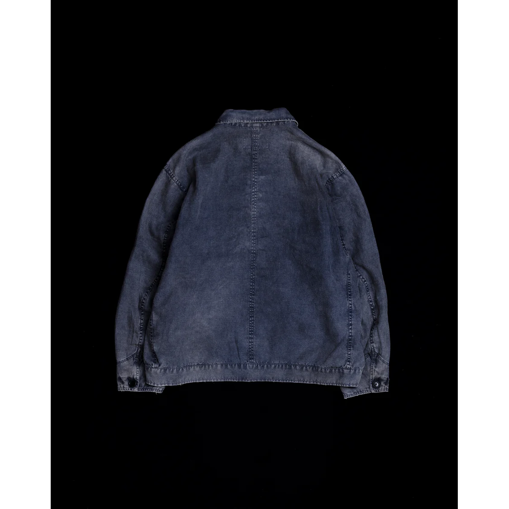 ANACHRONORM  FADED SULFUR DYED LINEN UTILITY JACKET