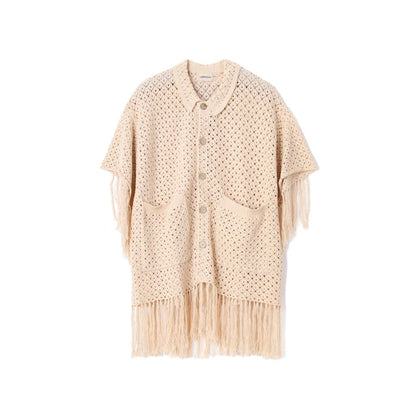 AMBERGLEAM Fringe Cotton Knit Shirt