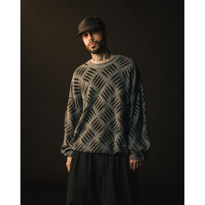 TIGHTBOOTH  CHECKER PLATE MOHAIR SWEATER