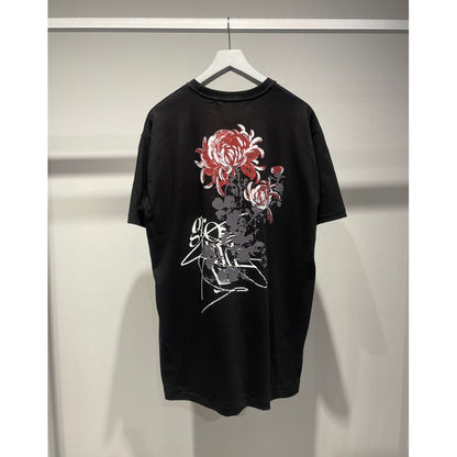 Ground Y  COTTON JERSEY SKULL FLOWER T-SHIRT