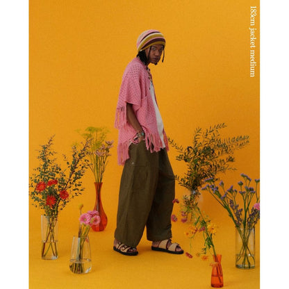 AMBERGLEAM Fringe Cotton Knit Shirt