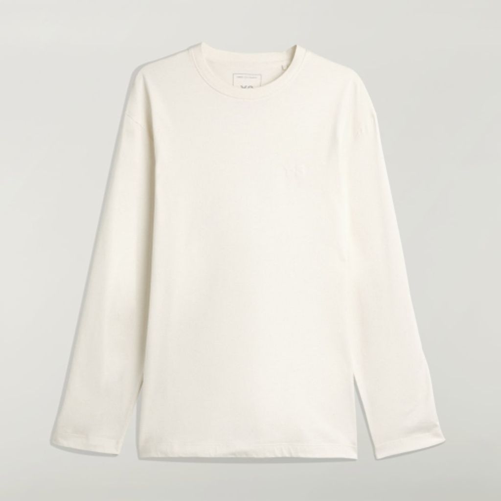 Y-3 Y-3 LOGO LONG SLEEVE TEE（CHALK WHITE）