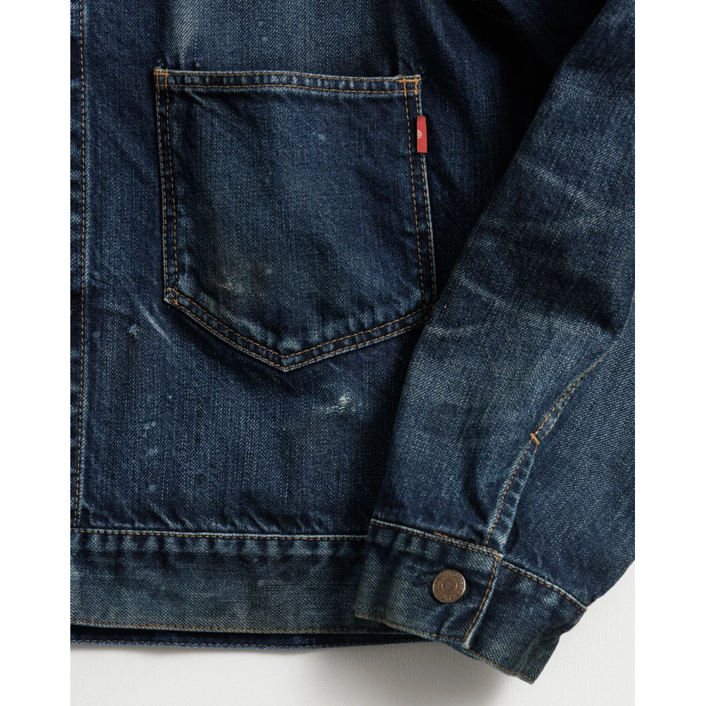 ANACHRONORM DAMAGED DENIM JACKET DARK INDIGO