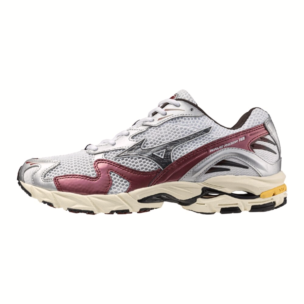 MIZUNO WAVE RIDER 10（ホワイト×ブラック×ワインレッド）