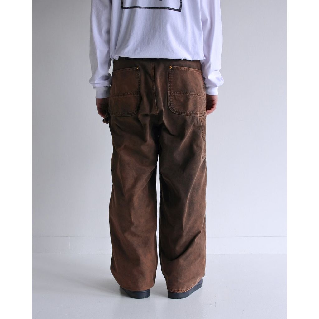 ANACHRONORM  AN329 SULFUR DYED DUCK PAINTER EASY PANTS BROWN BLACK