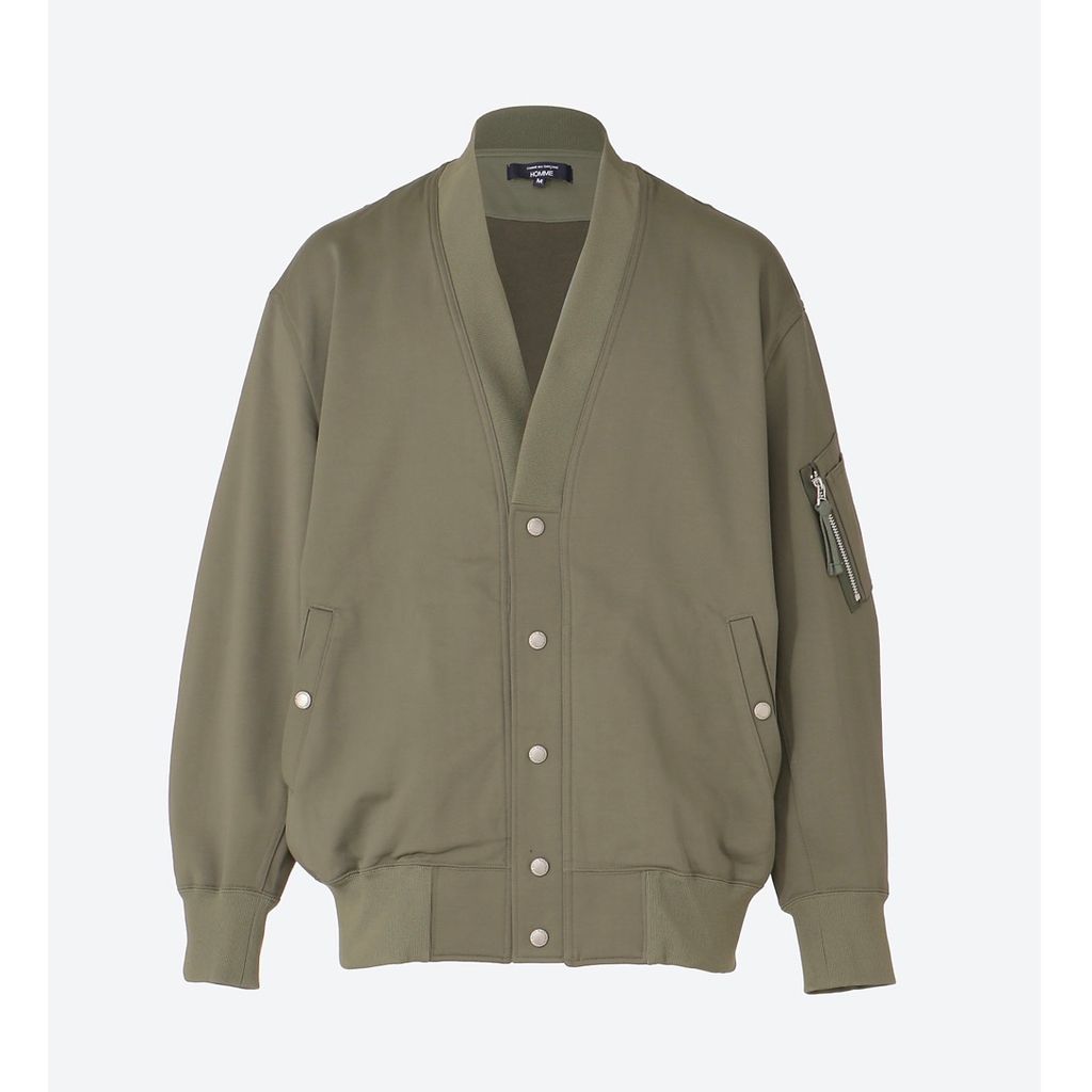 COMME des GARCONS HOMME 綿ナイロン裏毛 カーディガン（KAHKI）