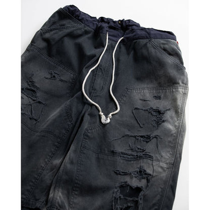 ANACHRONORM DOUBLE KNEE DAMAGED PAINTER SHORT PANTS