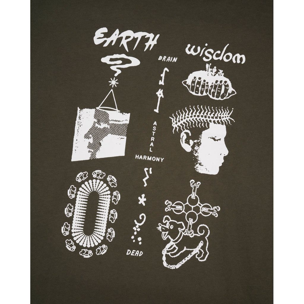 BRAIN DEAD  Earth Wisdom Long Sleeve Shirt - Dark Green