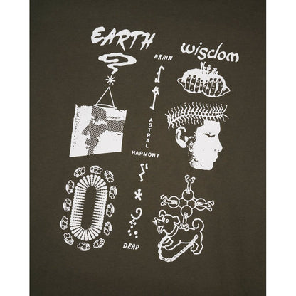 BRAIN DEAD  Earth Wisdom Long Sleeve Shirt - Dark Green