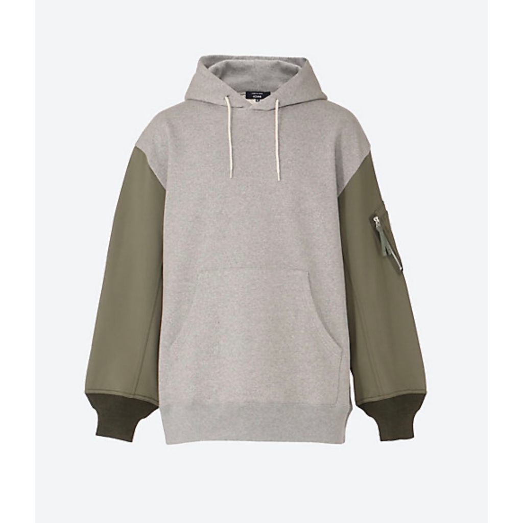 COMME des GARCONS HOMME 綿裏毛×綿ナイロン裏毛 パーカー（KAHKI）